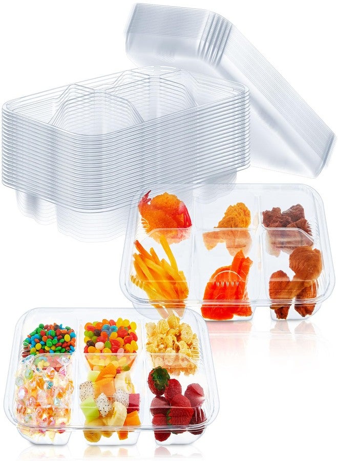Mysora 20 Pack Bento Snack Containers 6 Compartment Disposable Meal Prep Lunch Container with Lid 11.8 x 8 Inch Clear Divided Snack Box Lunchable Veggie Tray for School Office Work Travel Picnic Party - Image 1